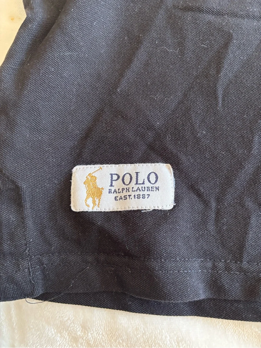 Polo by Ralph Lauren Black Short-Sleeve Polo with White Trim and Red Logo - Picture 4 of 9